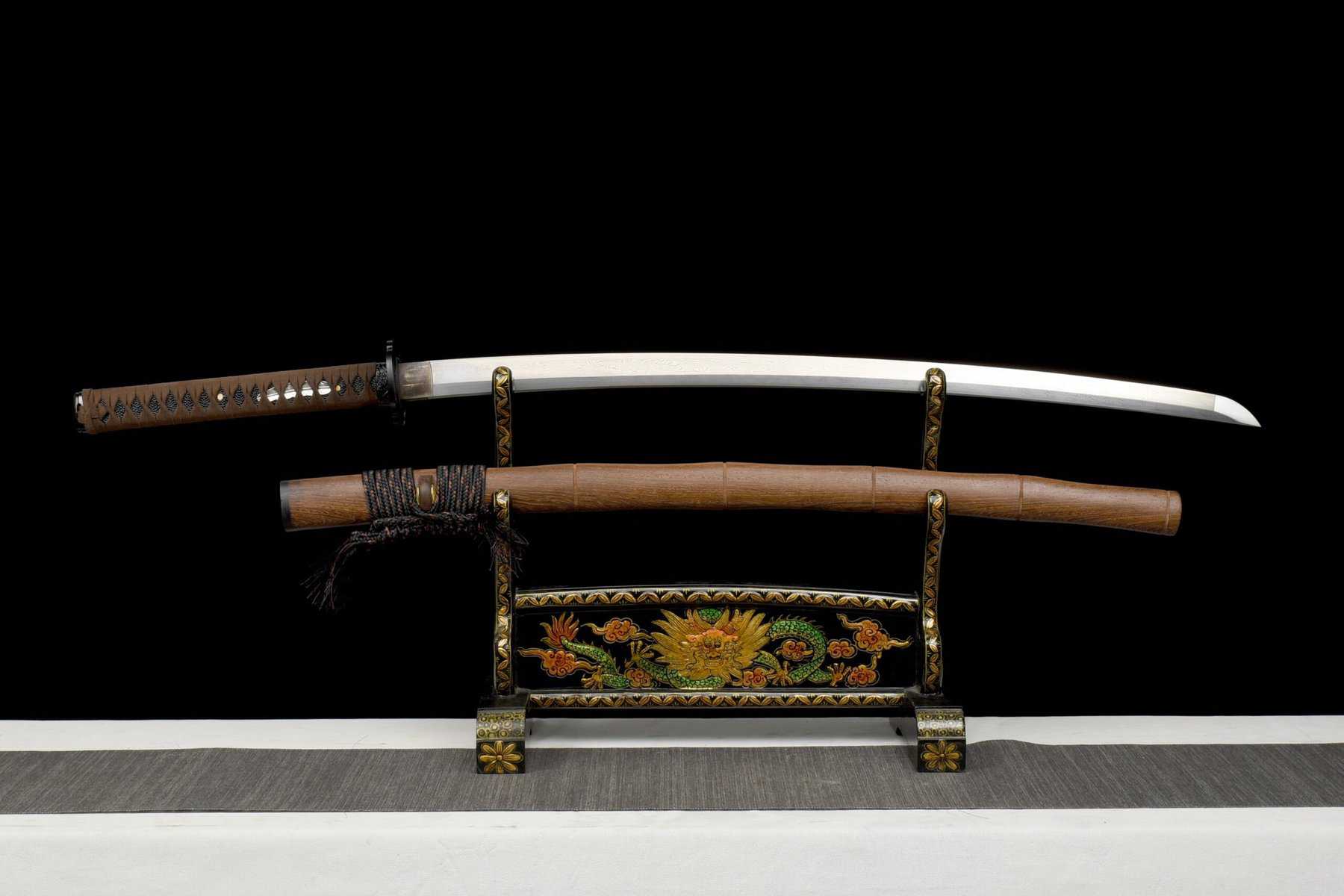 Brown Damascus Katana