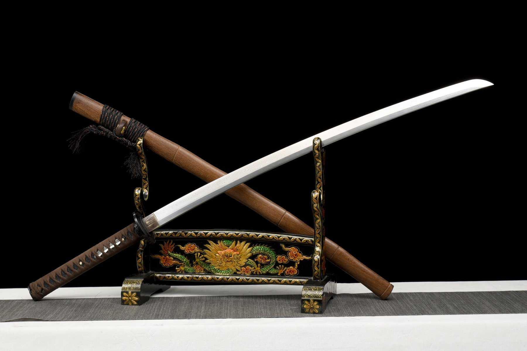 Brown Damascus Katana