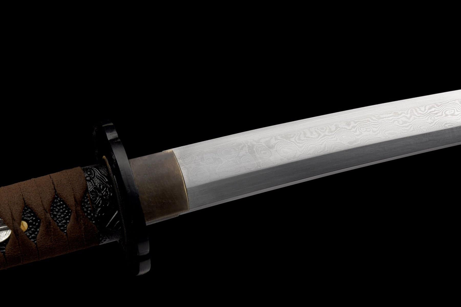 Brown Damascus Katana
