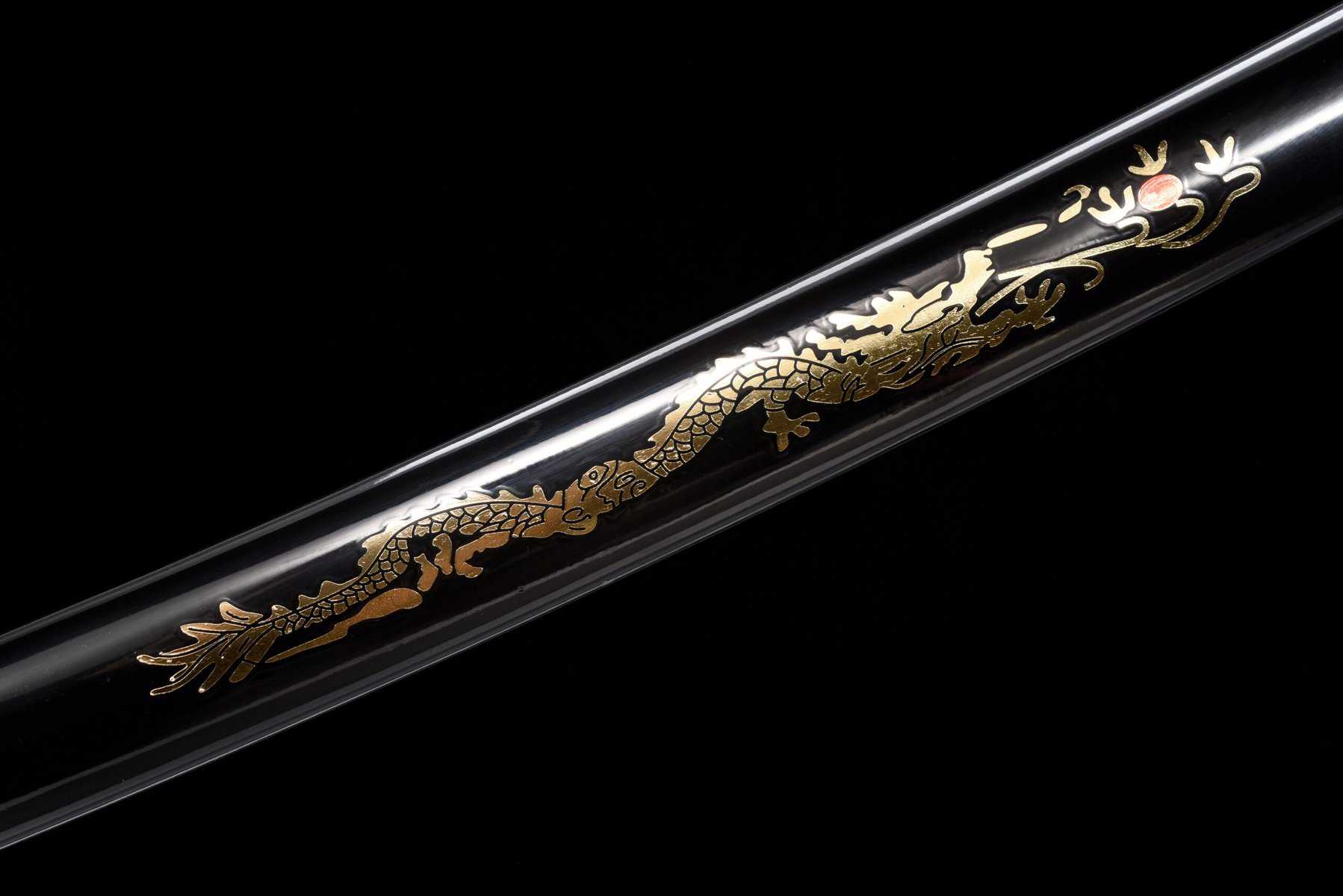 Black And Red Carbon Steel Katana