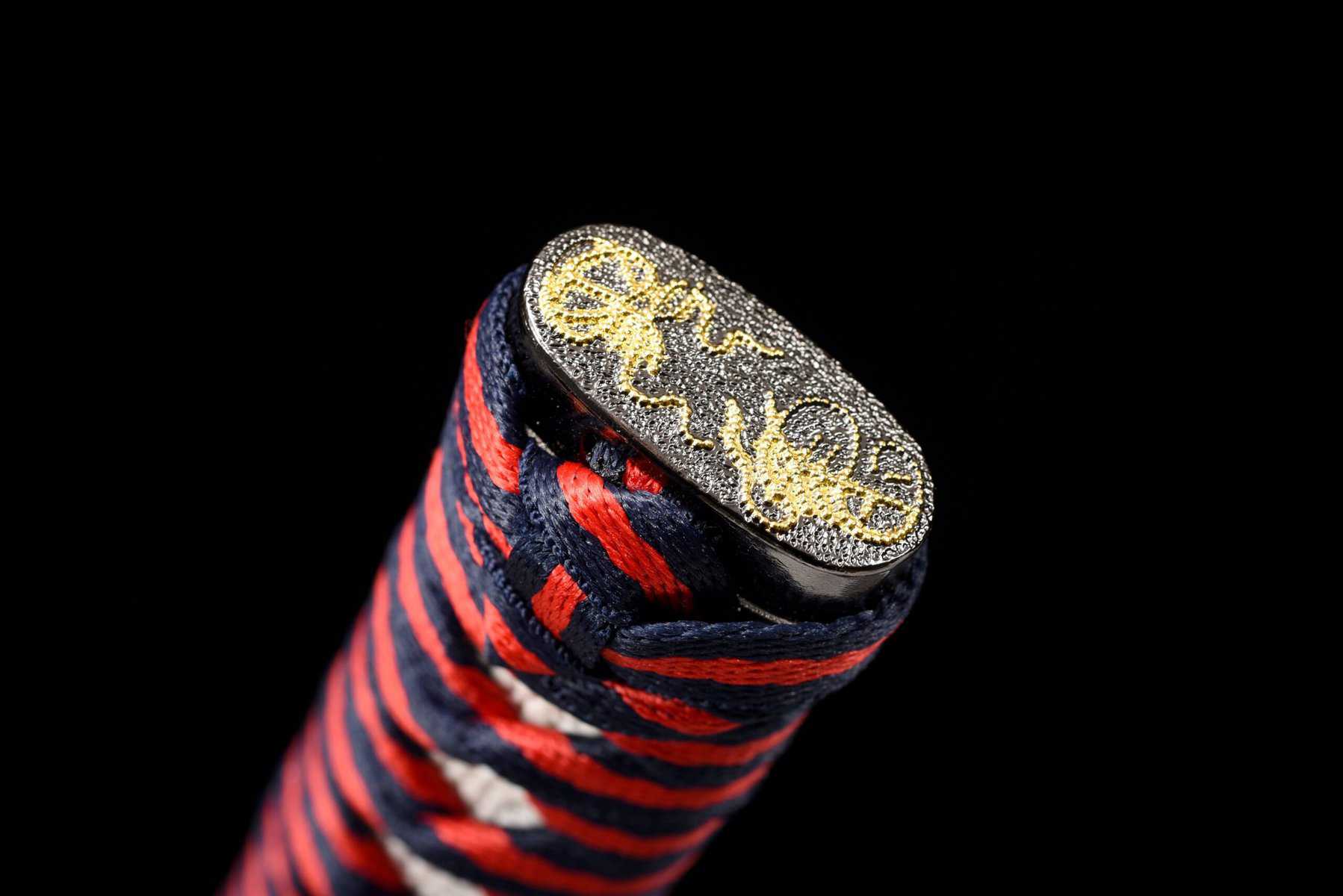 Black And Red Carbon Steel Katana