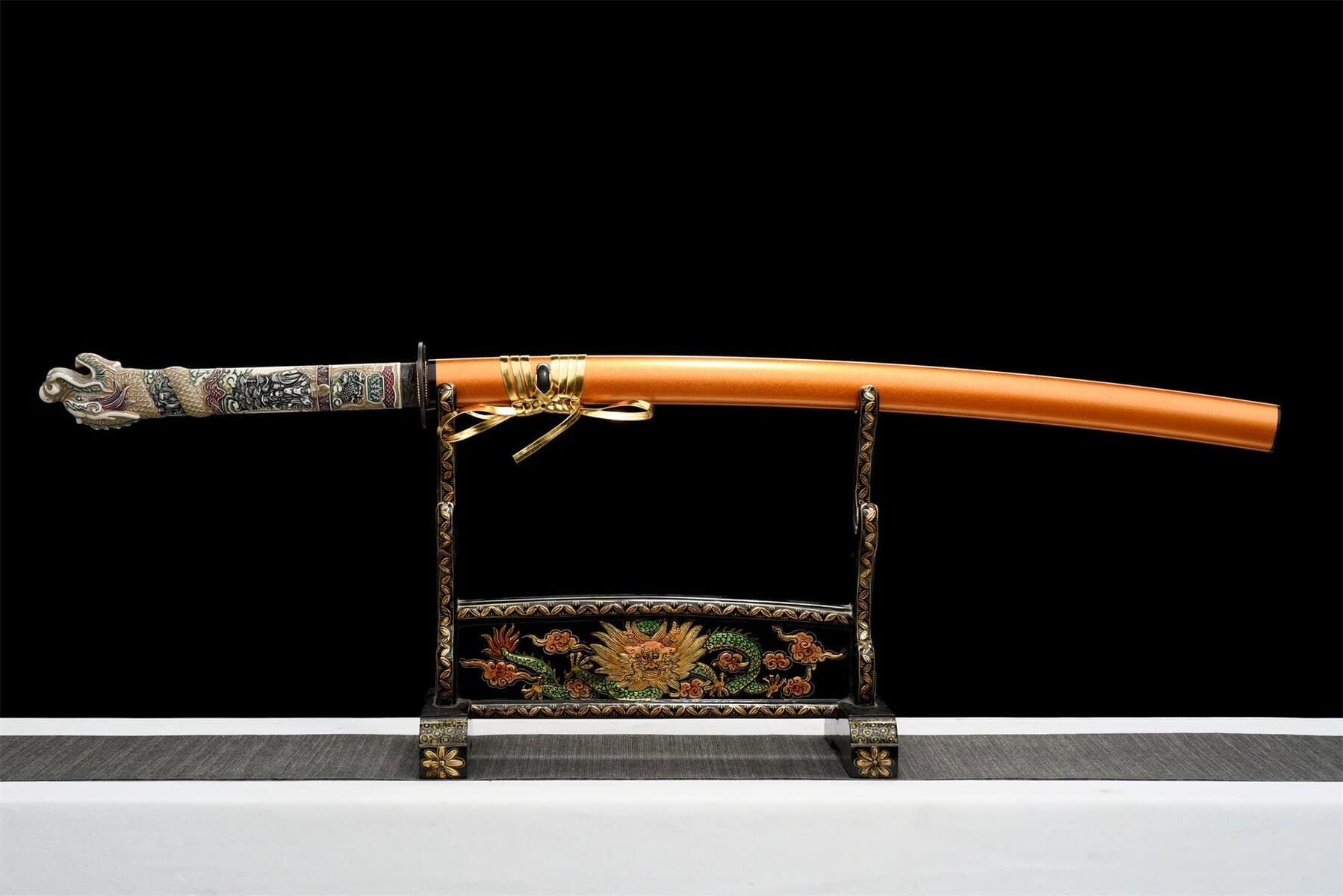 Dragon Head Orange Katana Blue Blade