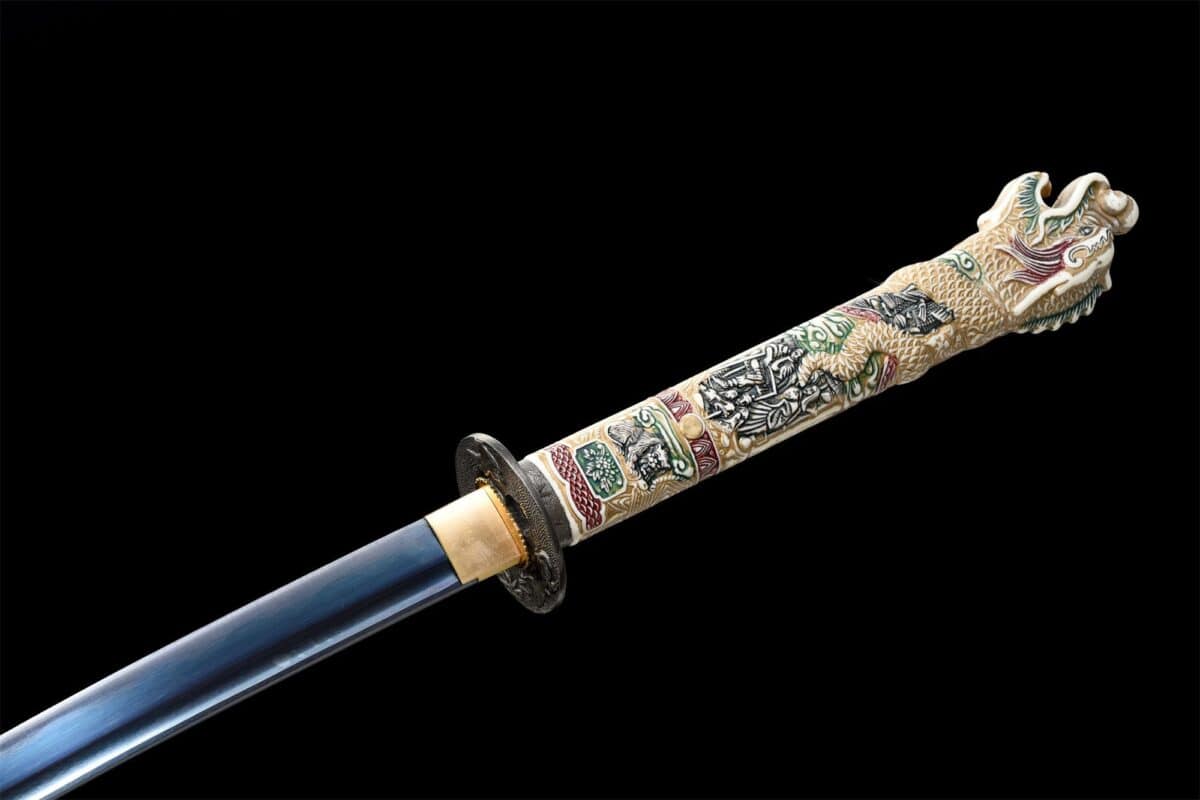 Dragon Head Orange Katana Blue Blade