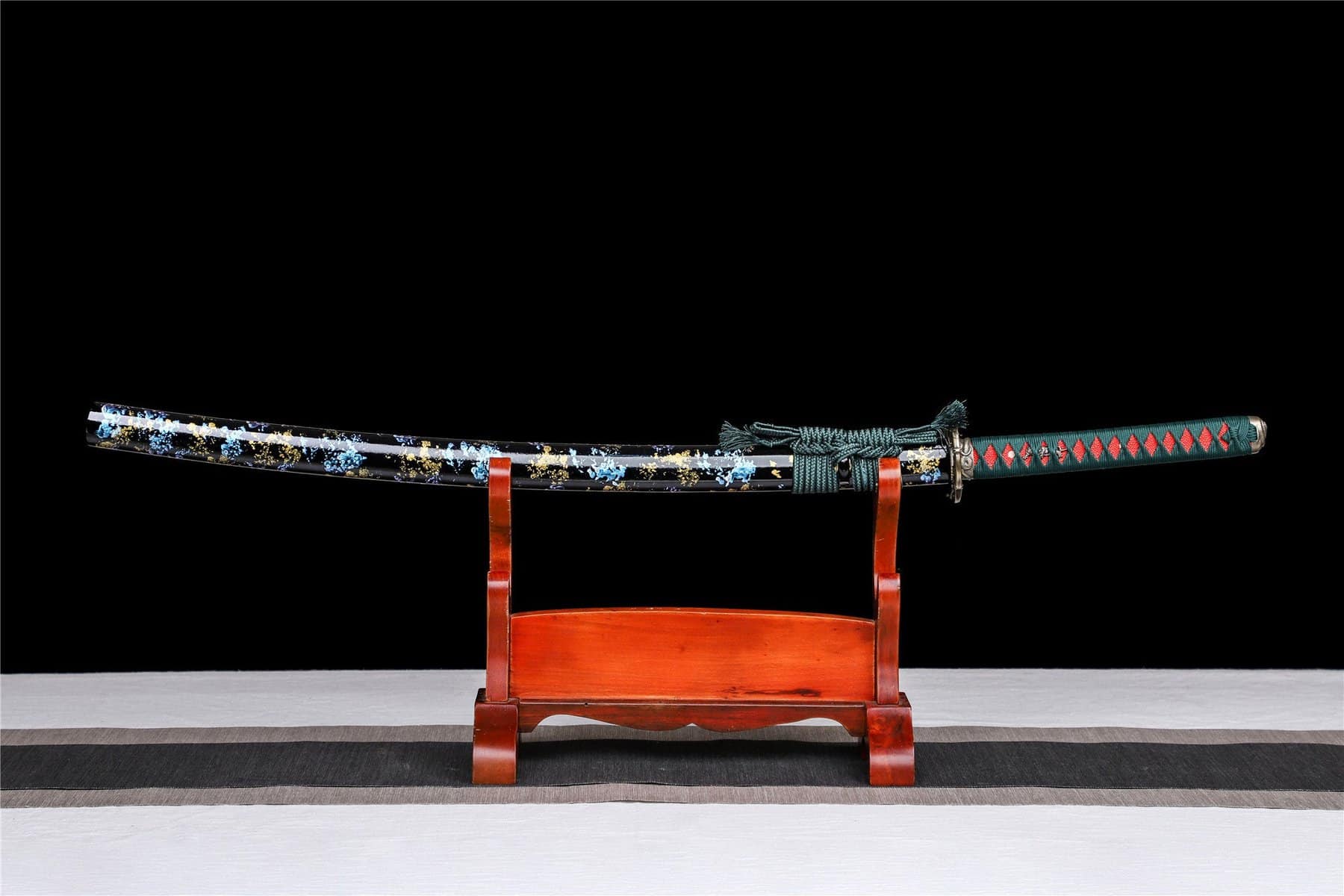 Gold And Blue Flowers Bokken