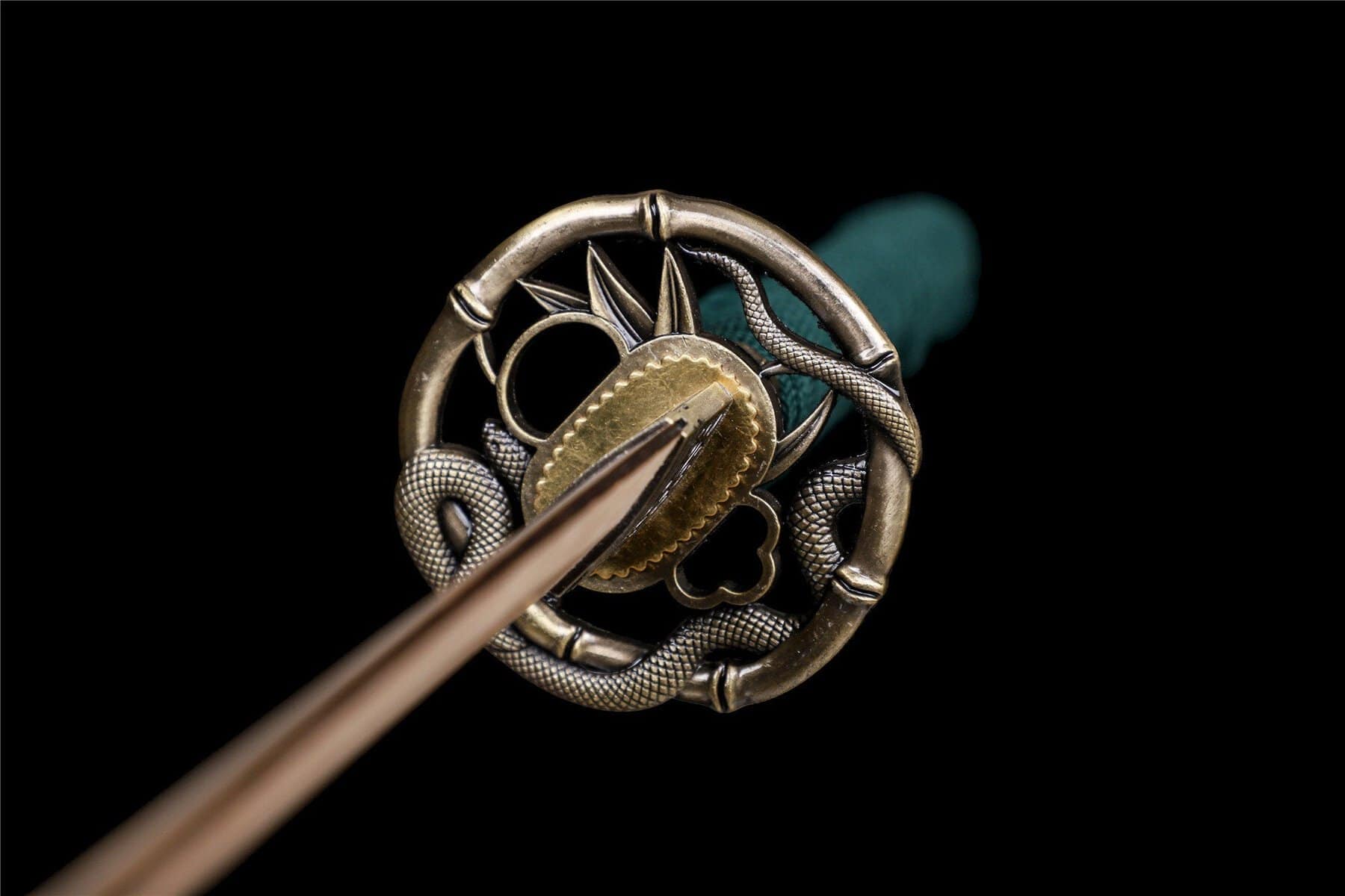 Gold And Blue Flowers Bokken