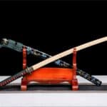 Gold And Blue Flowers Bokken