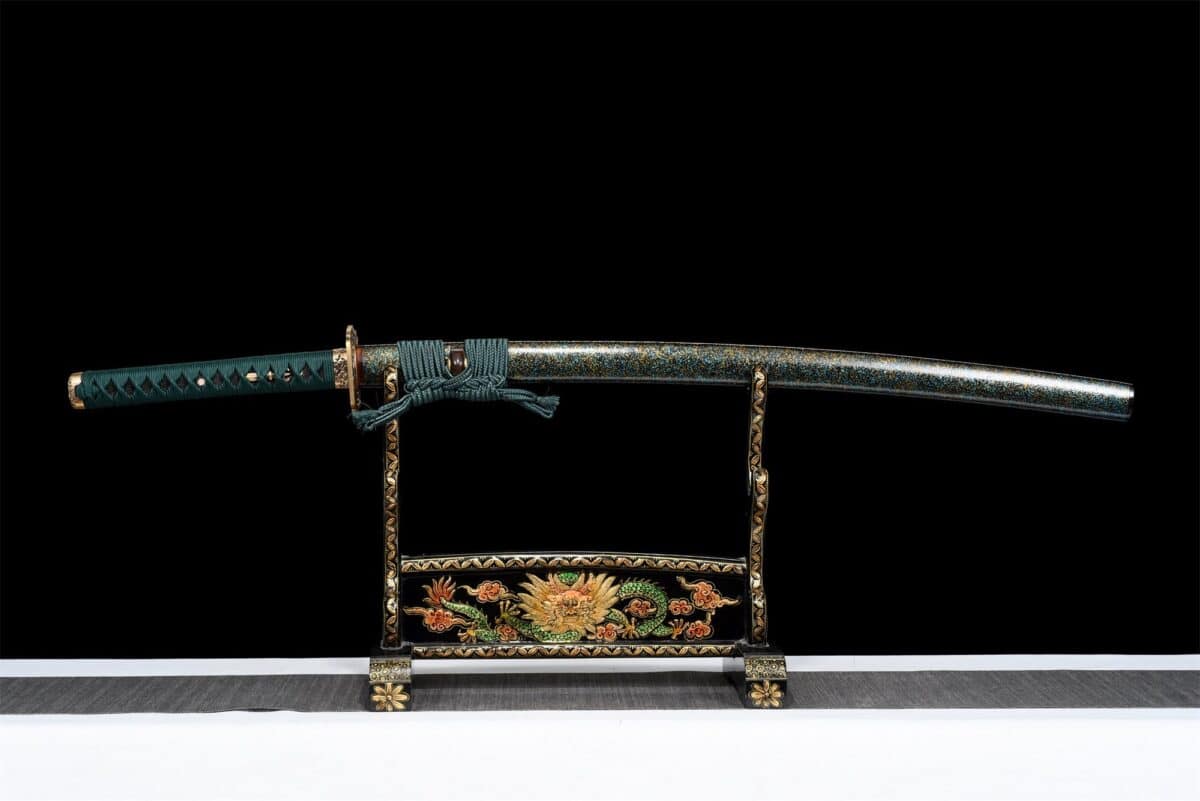 Green Shinto Damascus Katana