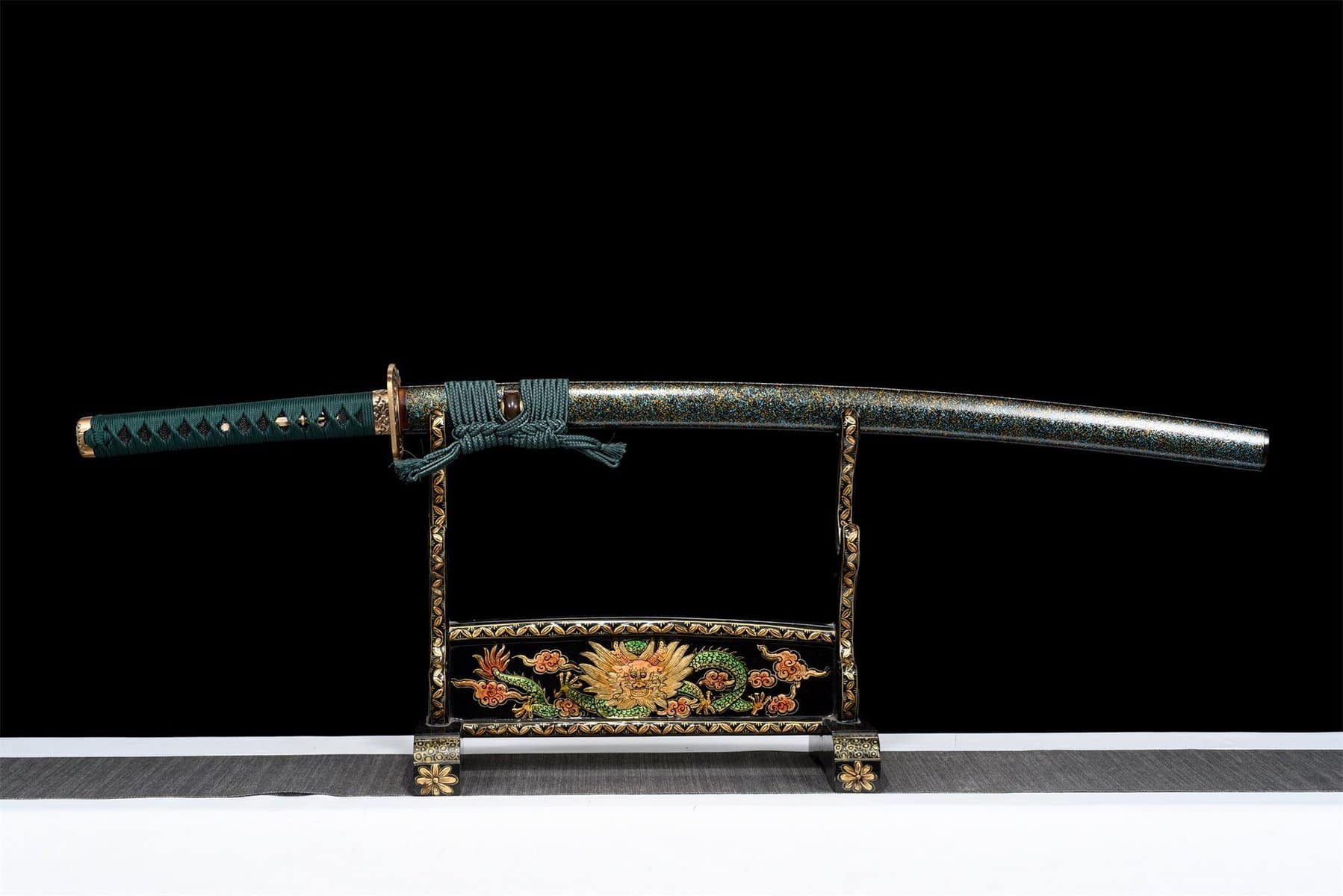 Green Shinto Damascus Katana
