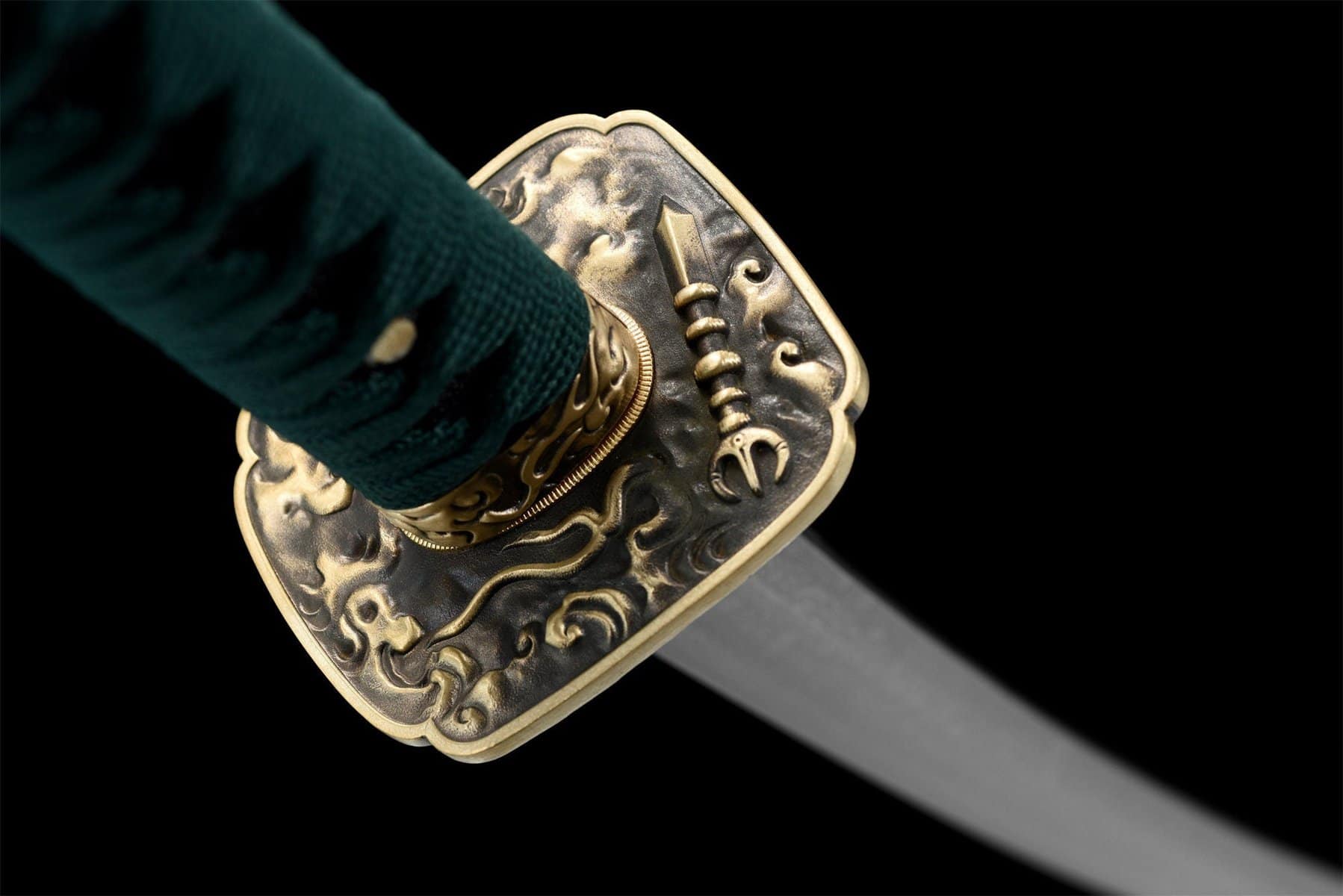Green Shinto Damascus Katana