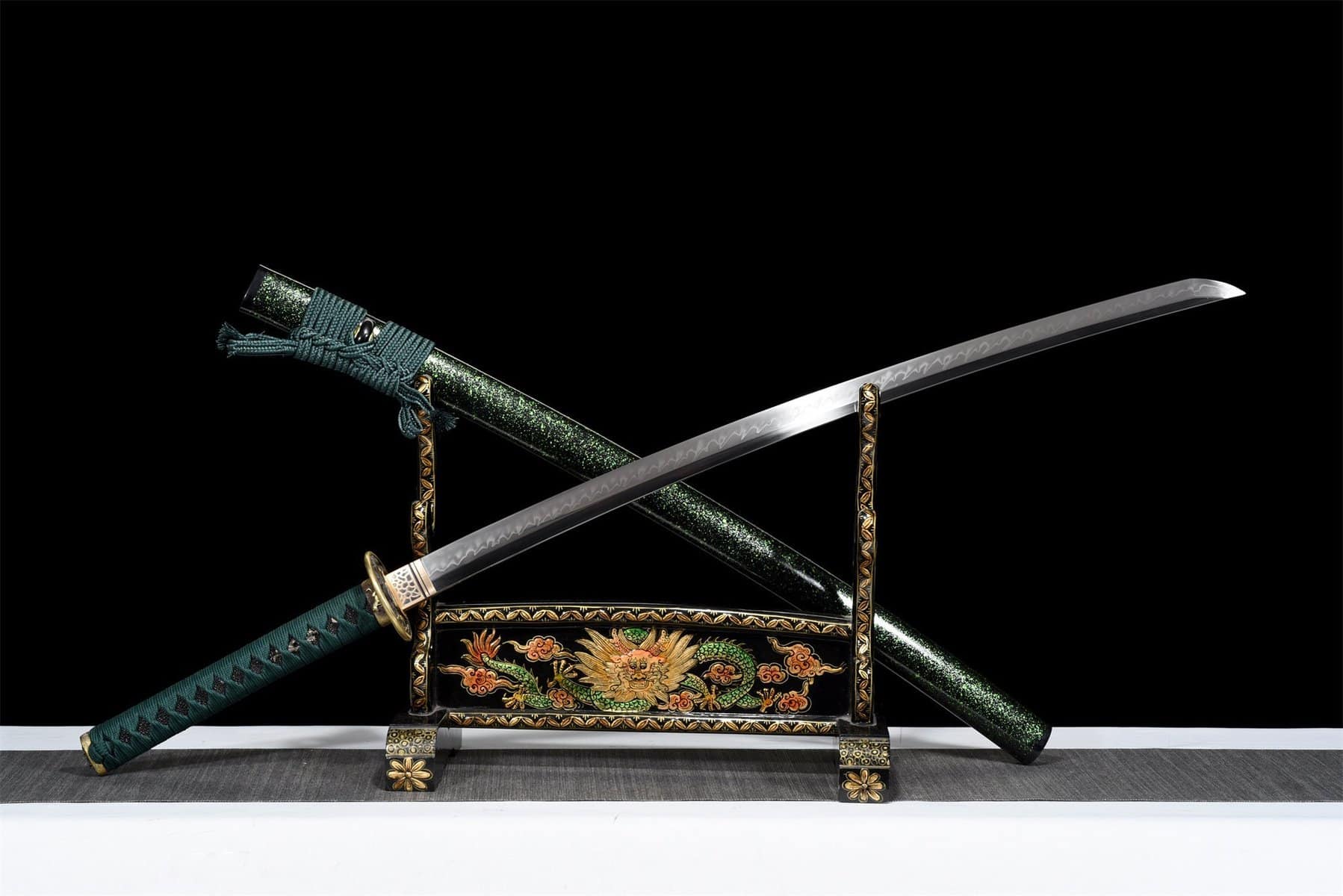 Green T10 Steel Katana