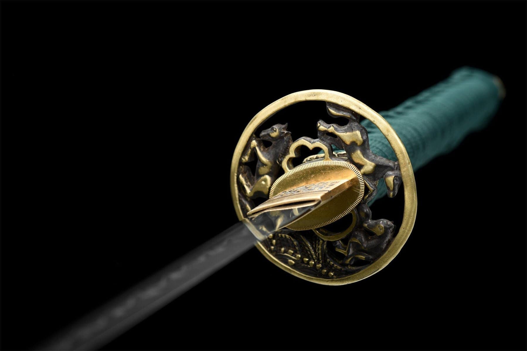 Green T10 Steel Katana