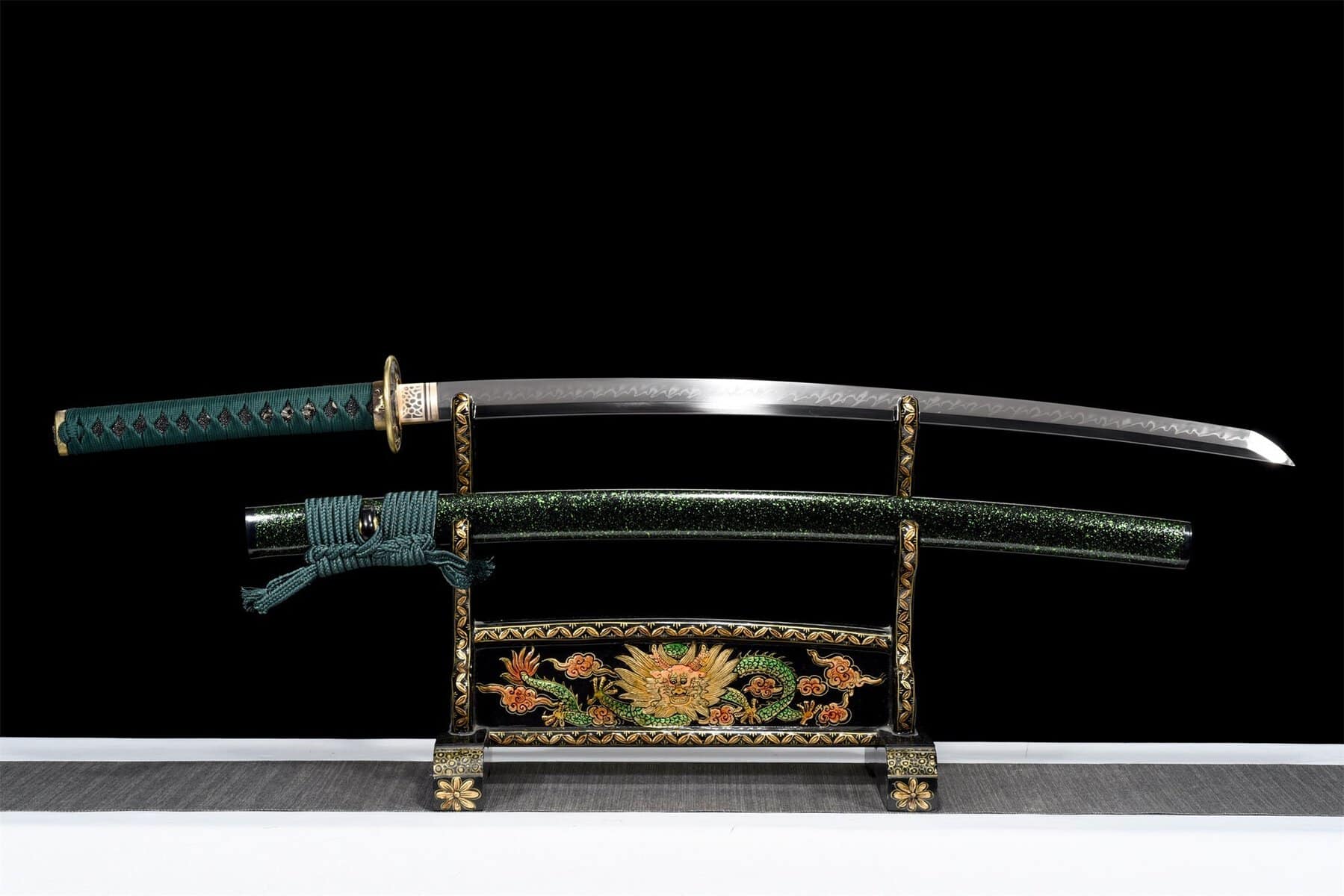 Green T10 Steel Katana