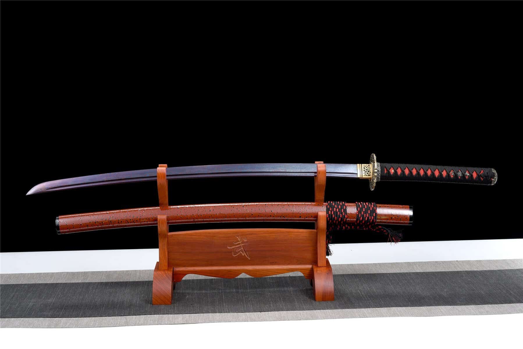 Brown Damascus Samurai Sword