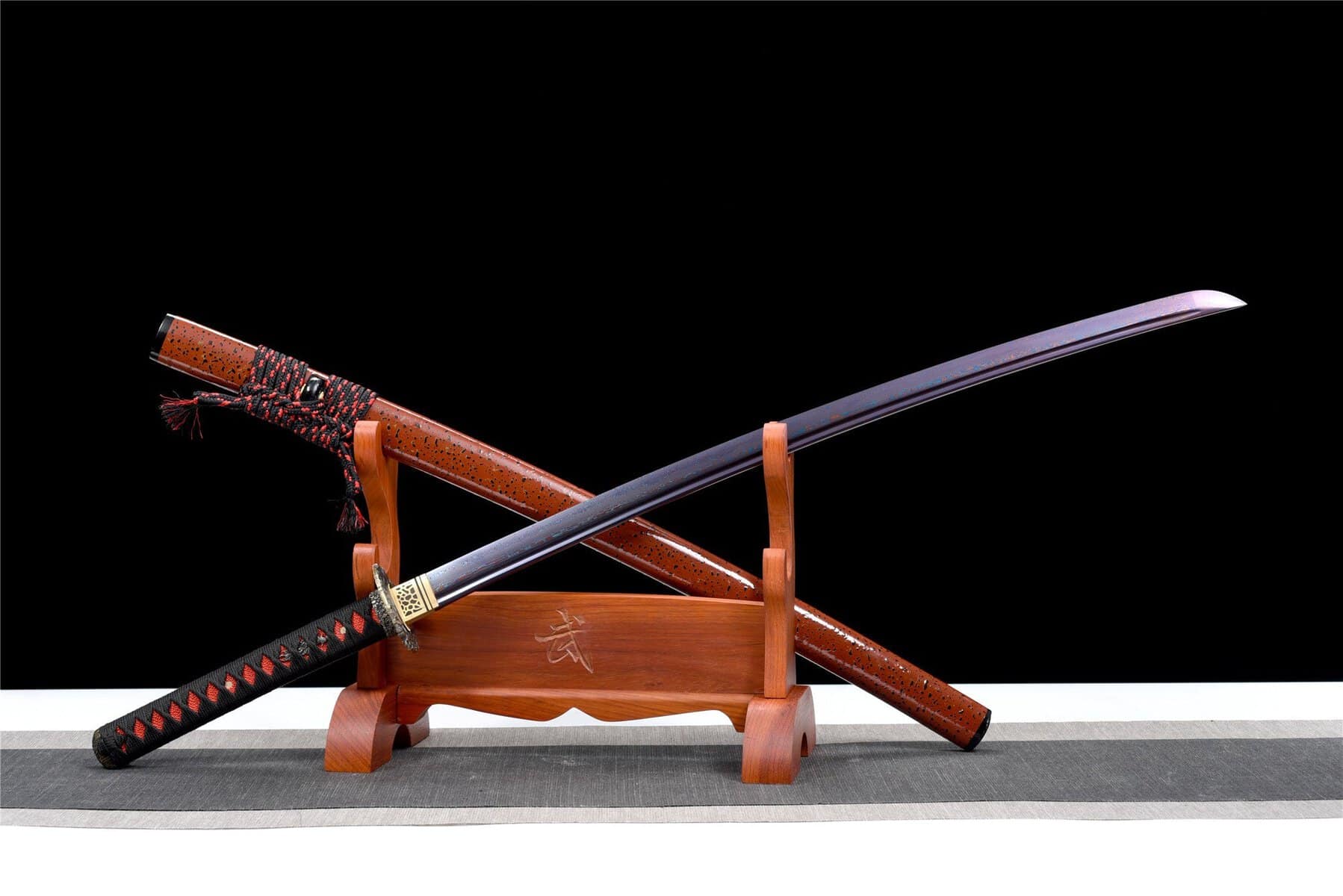 Brown Damascus Samurai Sword