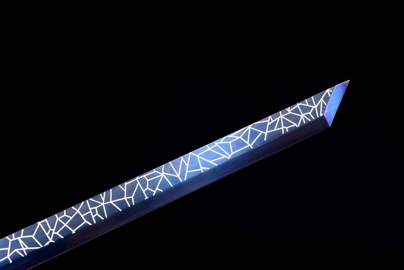 Handmade White And Blue Chokuto