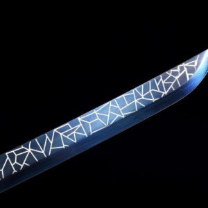 Handmade White And Blue Katana