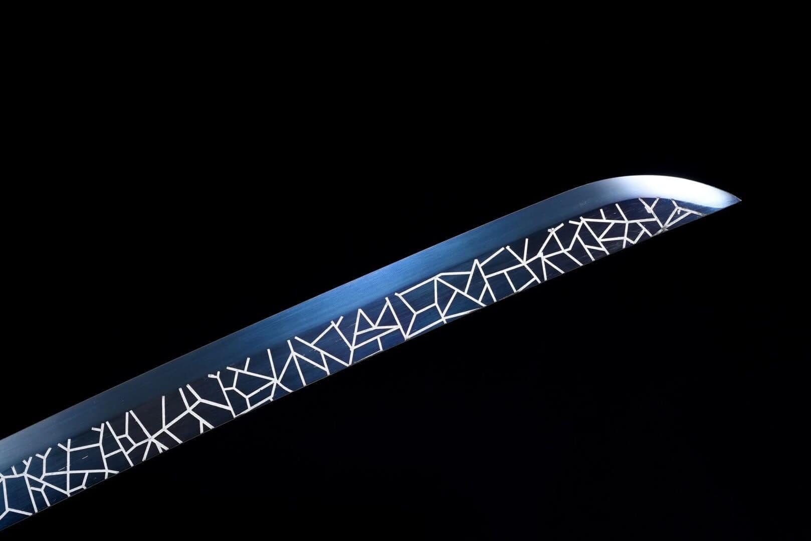 Handmade White And Blue Katana