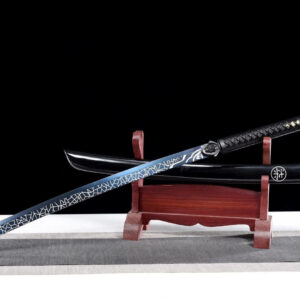 Handmade White And Blue Katana