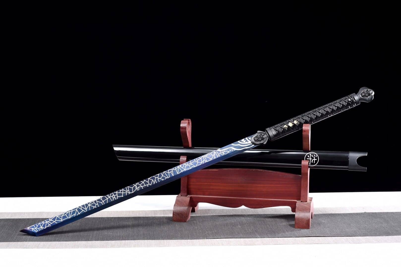 Handmade White And Blue Chokuto