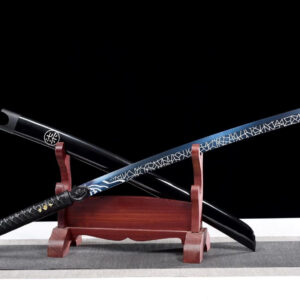 Handmade White And Blue Katana