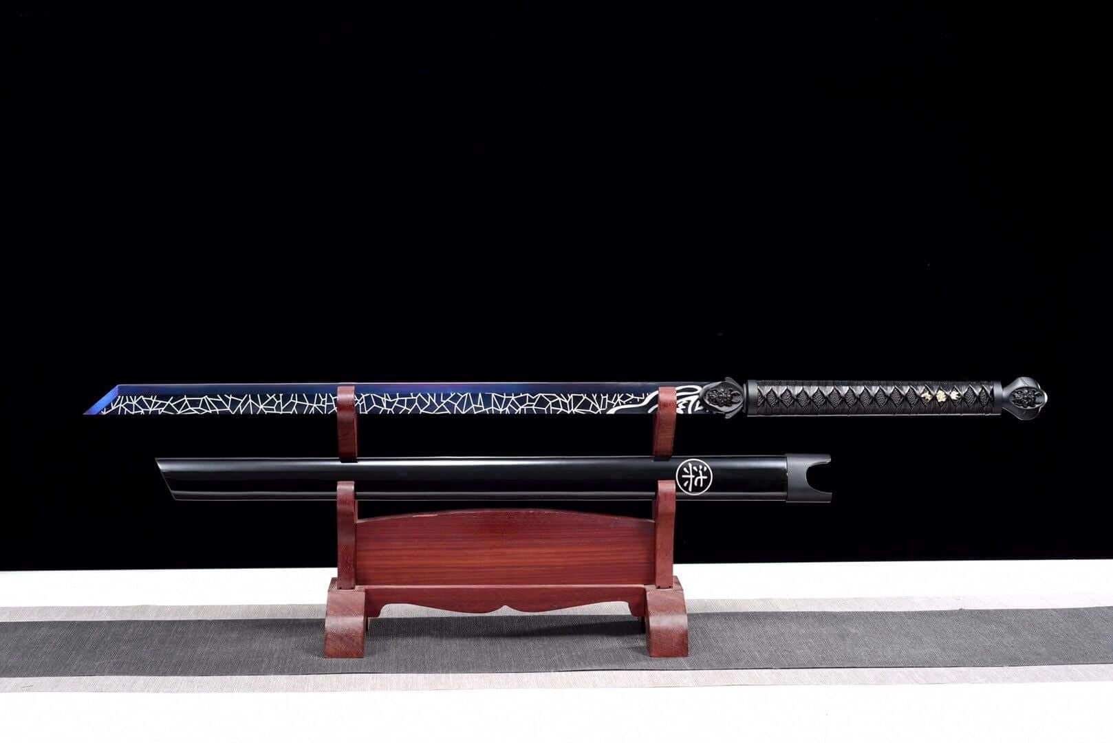 Handmade White And Blue Chokuto