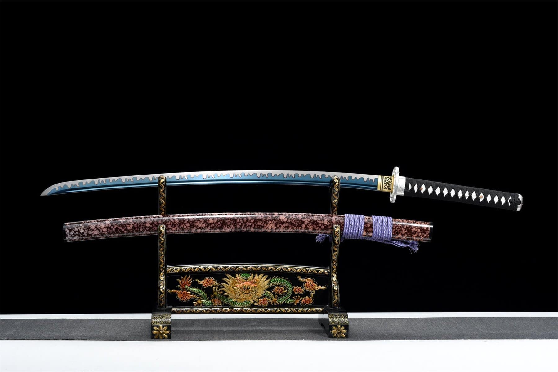 Marble Saya Blue Blades Katana