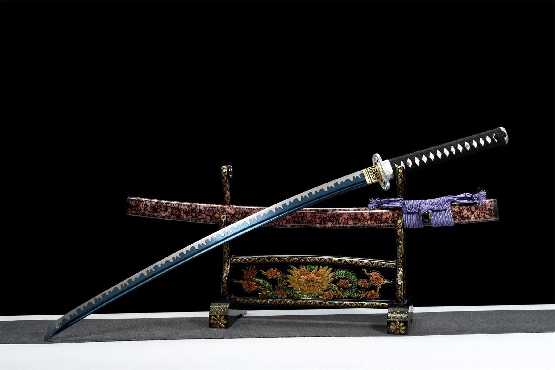Marble Saya Blue Blades Katana