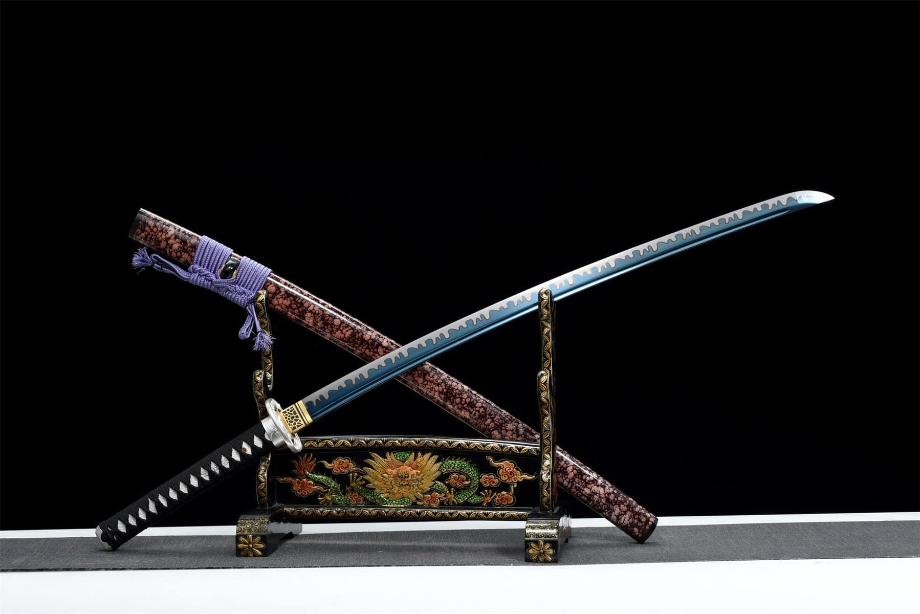 Marble Saya Blue Blades Katana