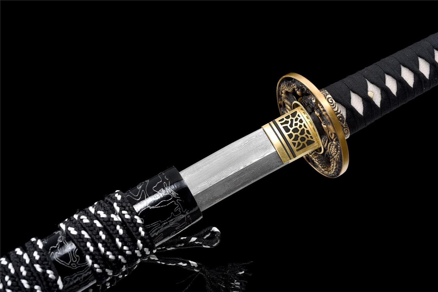 Japanese Swords Set Of 3 White Black