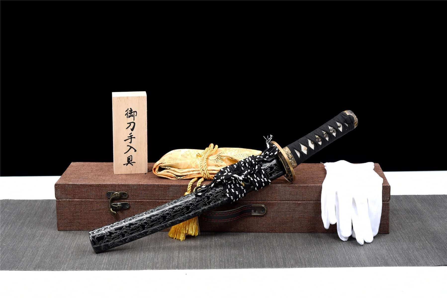 Japanese Swords Set Of 3 White Black