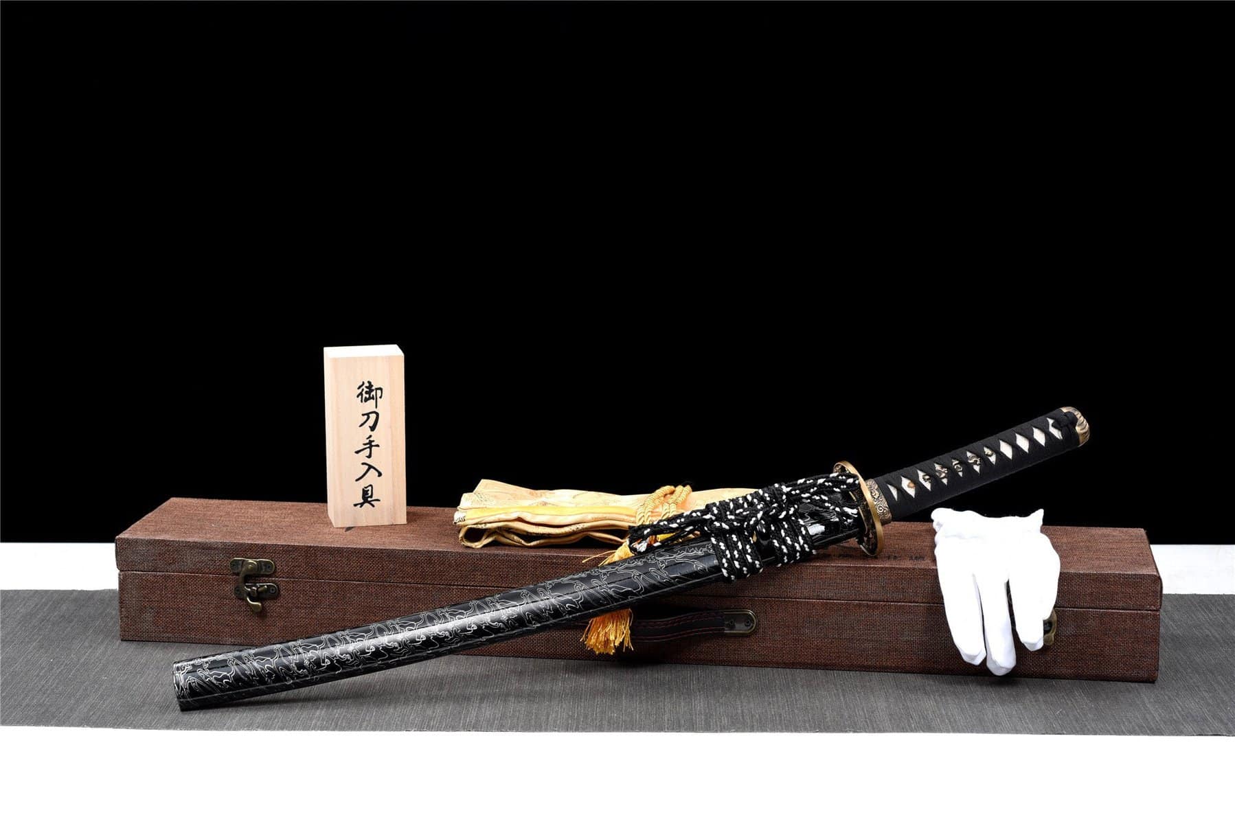 Japanese Swords Set Of 3 White Black