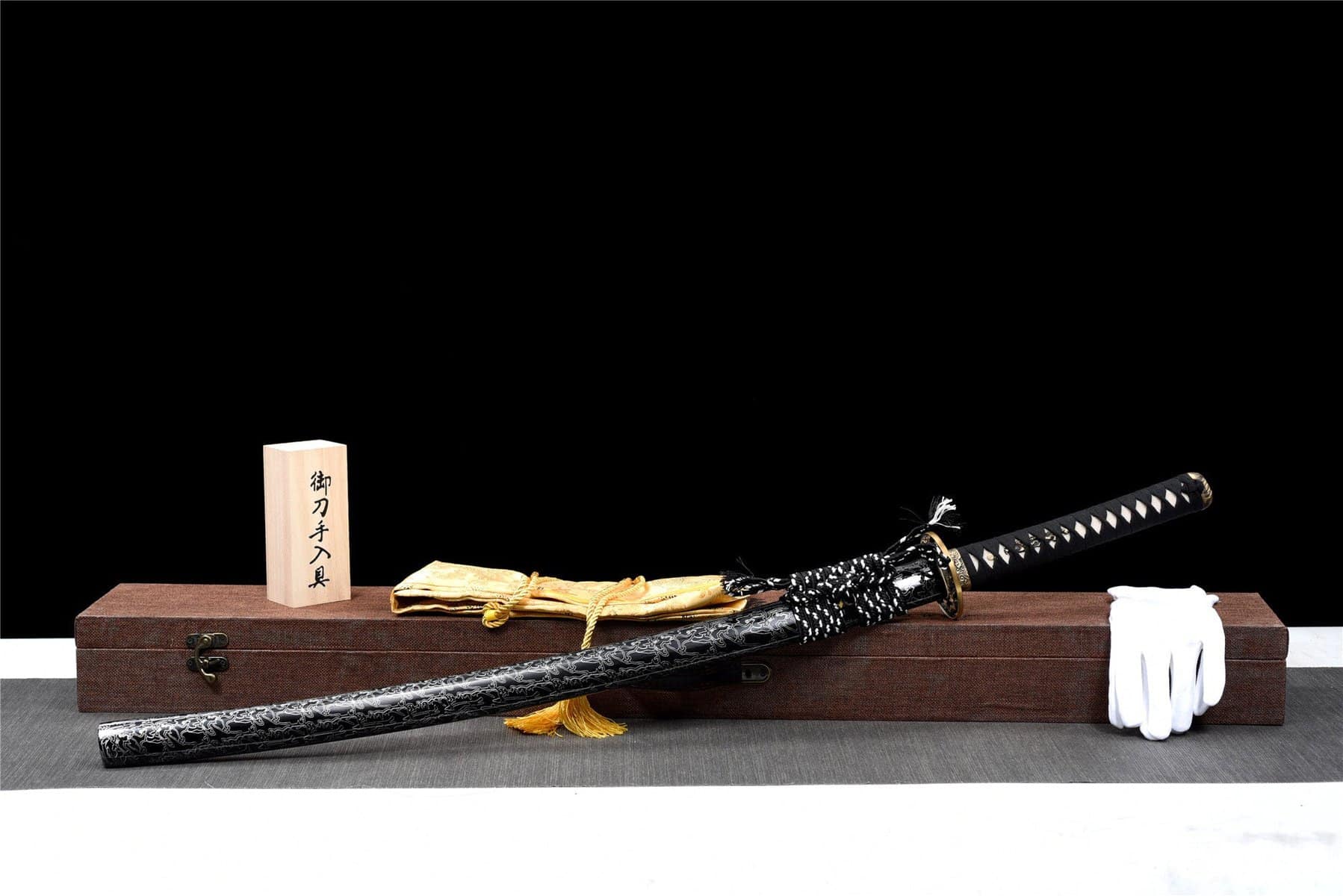Japanese Swords Set Of 3 White Black