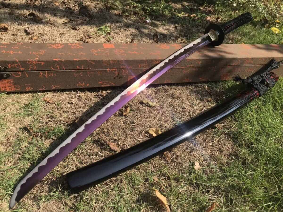 Purple Blade Black And Red Katana