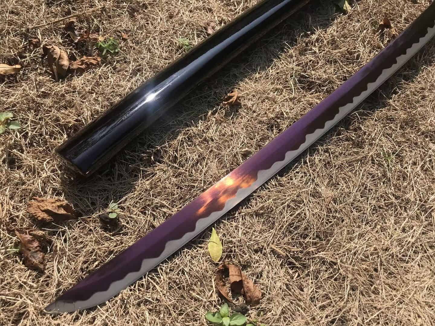 Purple Blade Black And Red Katana