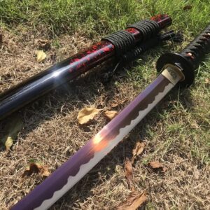 Purple Blade Black And Red Katana