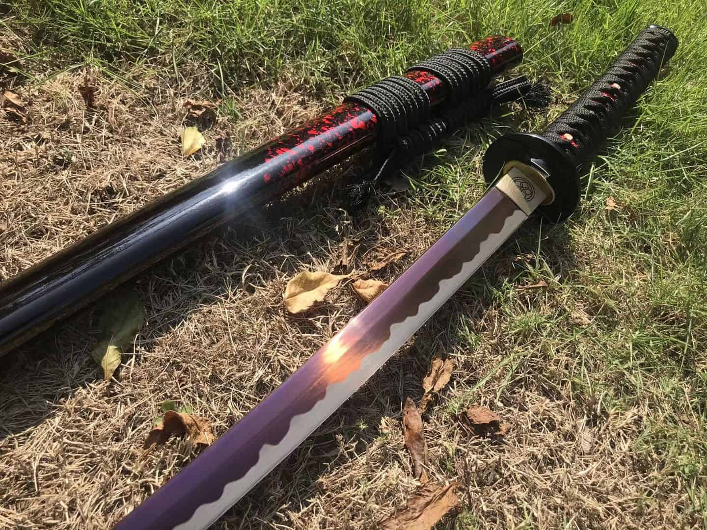 Purple Blade Black And Red Katana