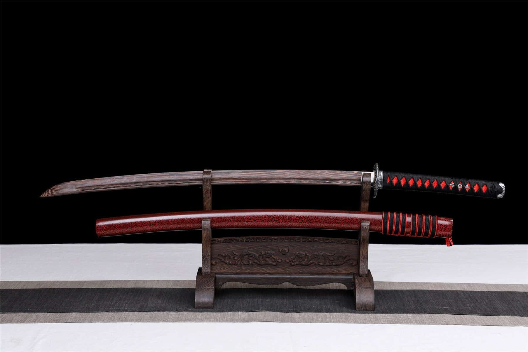 Red Crack Wooden Katana