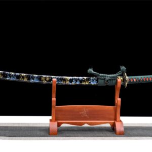 Gold And Blue Flowers Katana