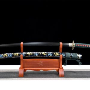 Gold And Blue Flowers Katana