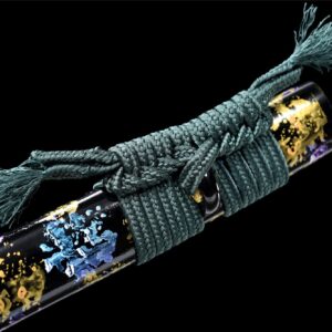 Gold And Blue Flowers Katana