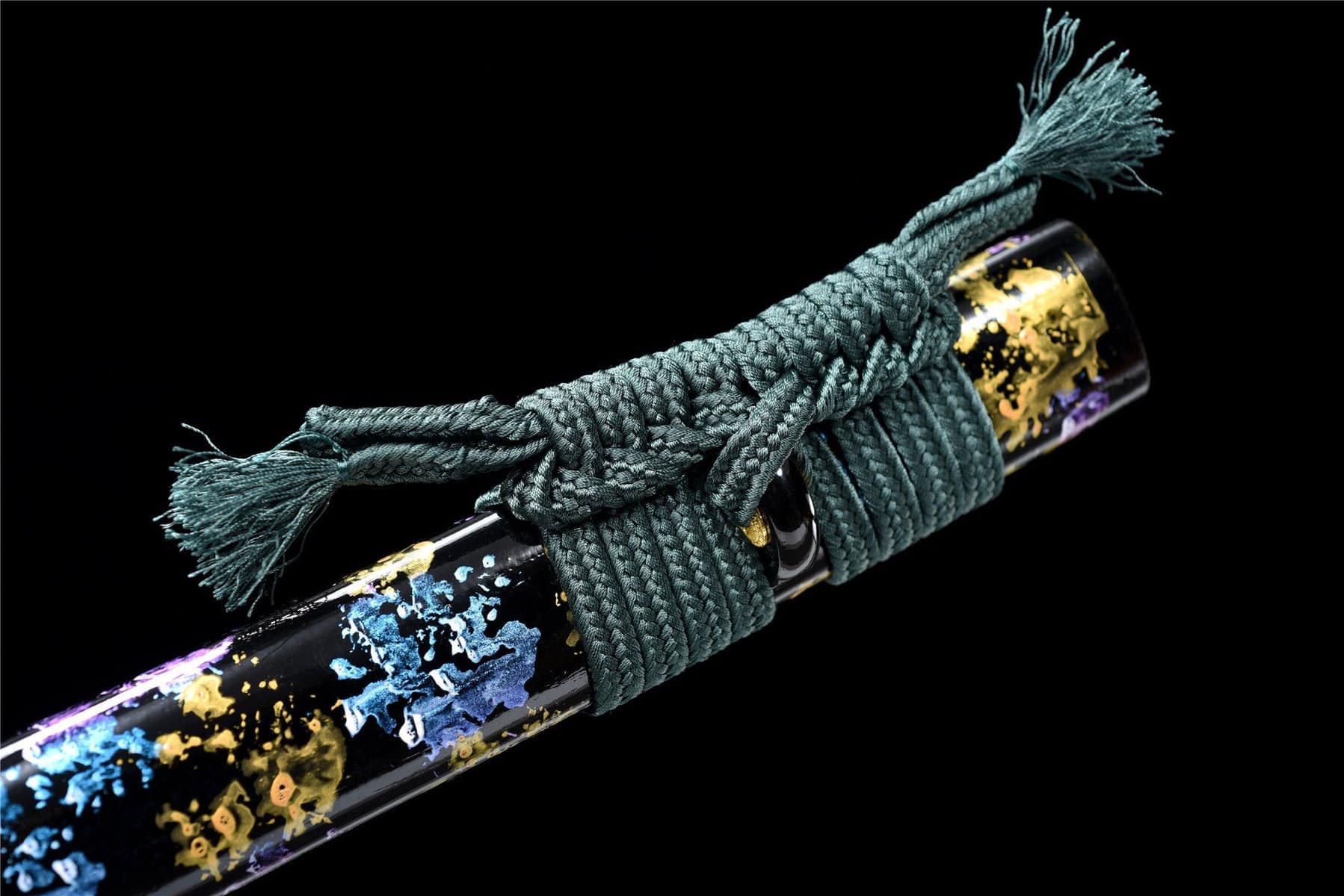 Gold And Blue Flowers Katana