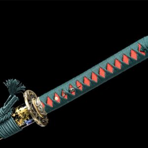 Gold And Blue Flowers Katana