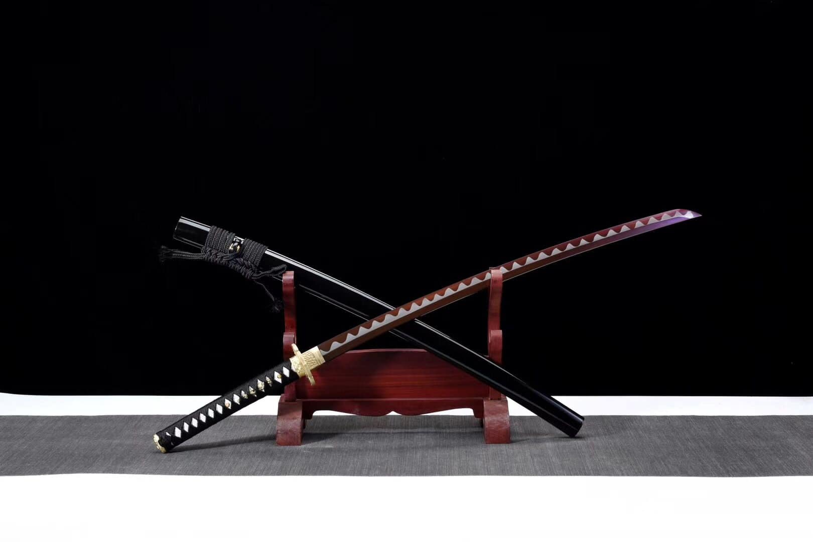 Black Samurai Katana Purple Blade