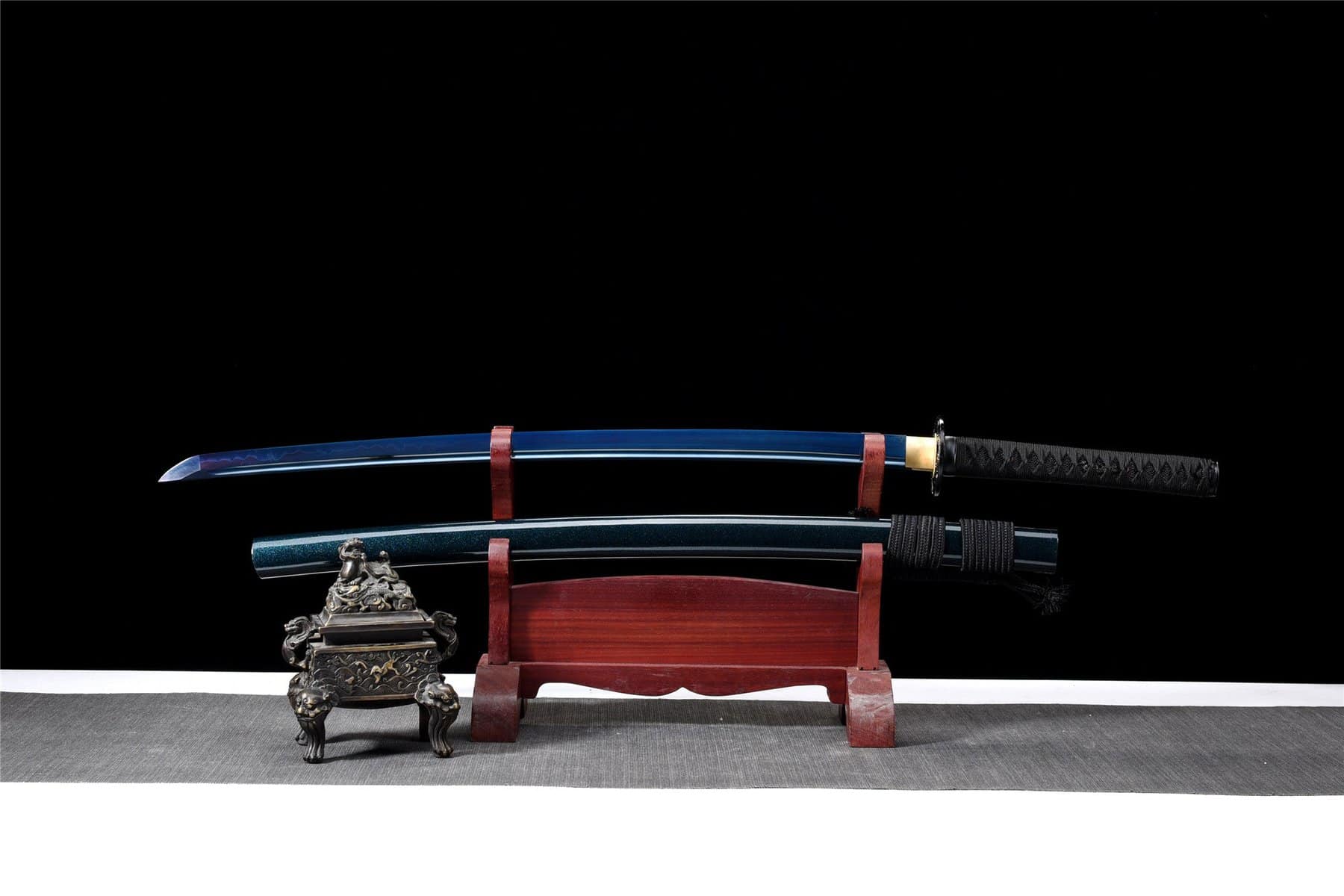 Black Blue Blade Katana
