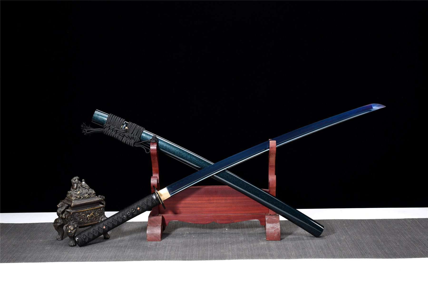 Black Blue Blade Katana