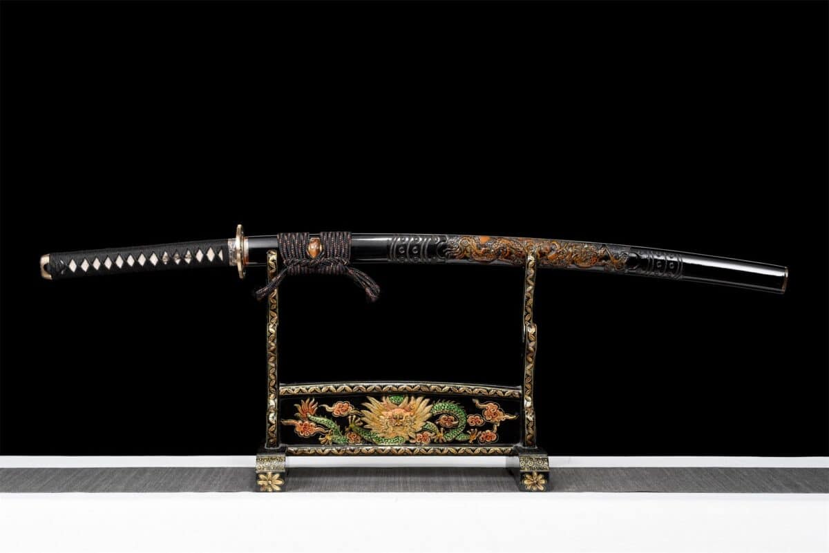 T10 High Carbon Steel Black Dragon Katana