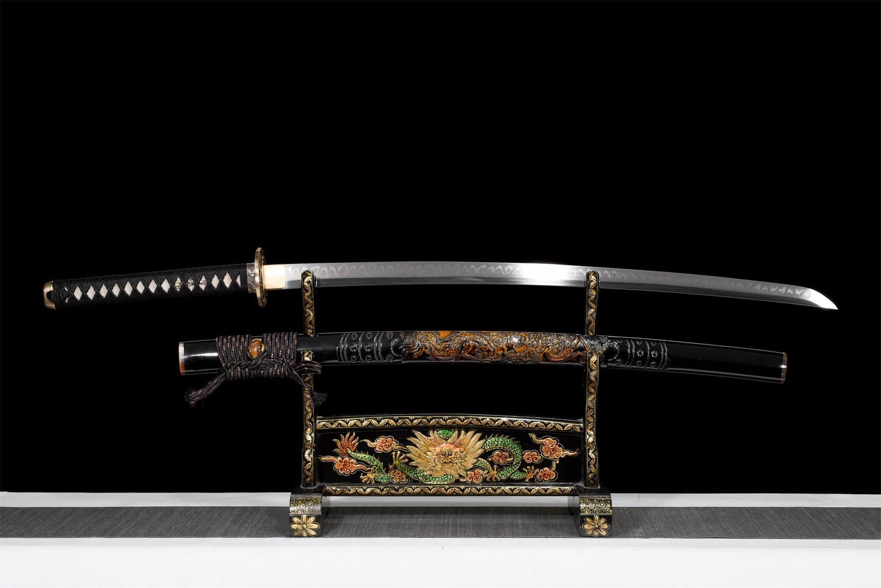 T10 High Carbon Steel Black Dragon Katana