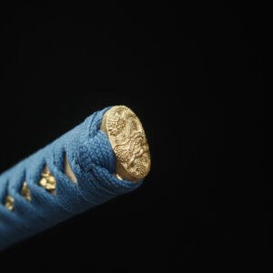 Blue Engraved Dragon Scabbards Katana