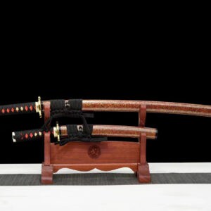 Red And Brown Japanse Swords Set