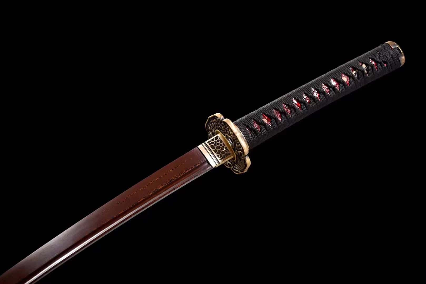 Red Copper Damascus Katana